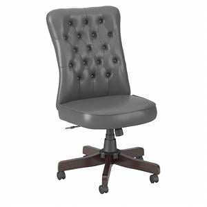 Arden Lane High Back Tufted Office Chair in Dark Gray Bonded Leather
