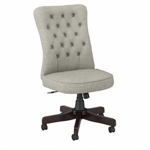 arden lane high back tufted office chair in light gray fabric