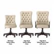 Arden Lane High Back Tufted Chair with Arms in Antique White Bonded Leather