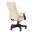 Arden Lane High Back Tufted Chair with Arms in Antique White Bonded Leather