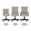 Arden Lane High Back Tufted Office Chair with Arms in Light Gray Fabric