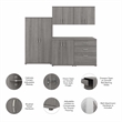 Universal 92W 5 Piece Modular Storage Set in Platinum Gray - Engineered Wood