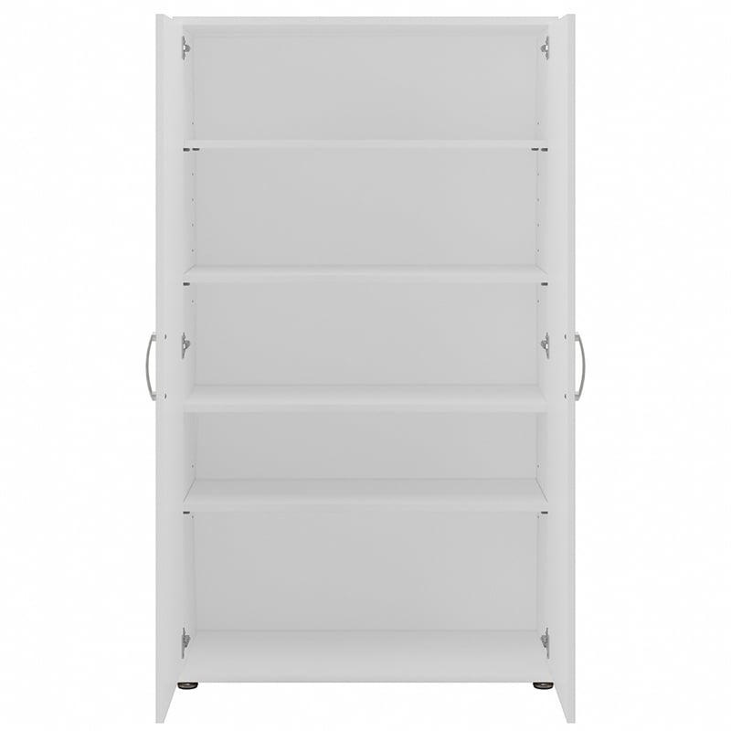 Universal 92W 5 Piece Modular Storage Set in White - Engineered Wood