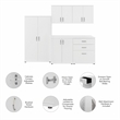 Universal 92W 5 Piece Modular Storage Set in White - Engineered Wood
