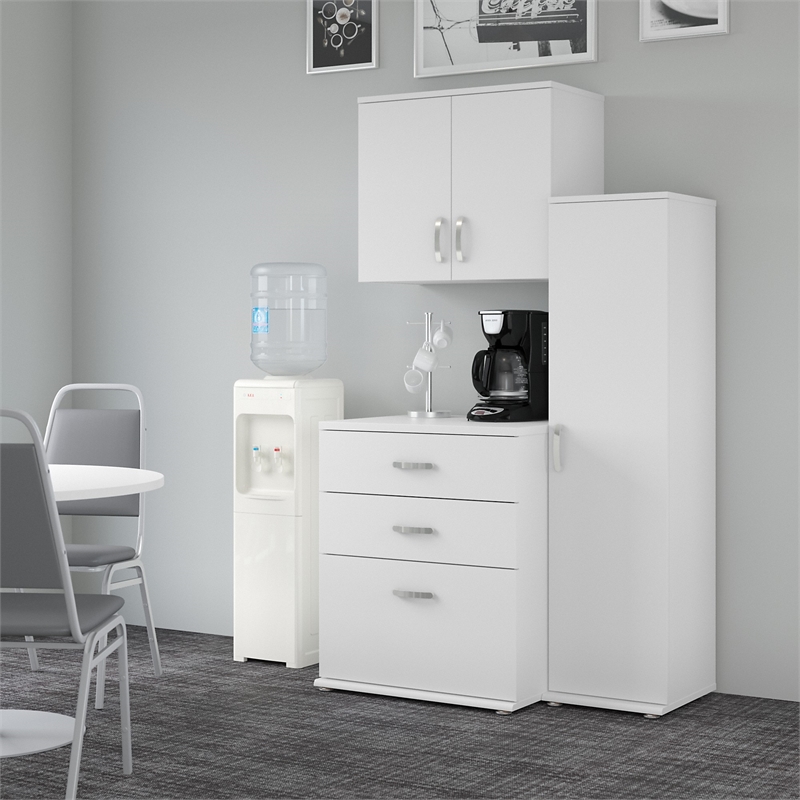 Universal 44W 3 Piece Modular Storage Set in White - Engineered Wood