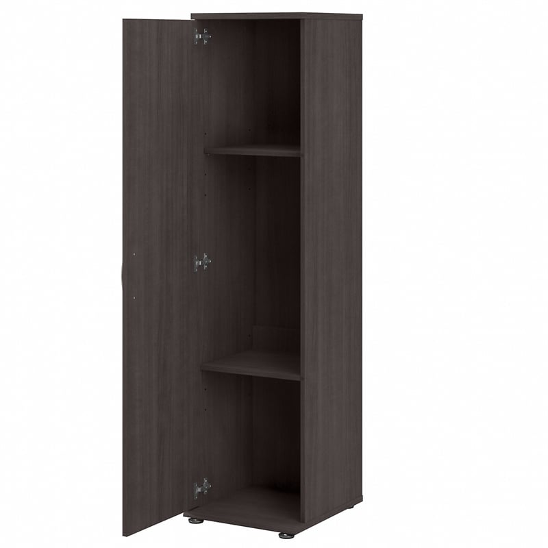 Universal Tall Narrow Storage Cabinet in White - Engineered Wood