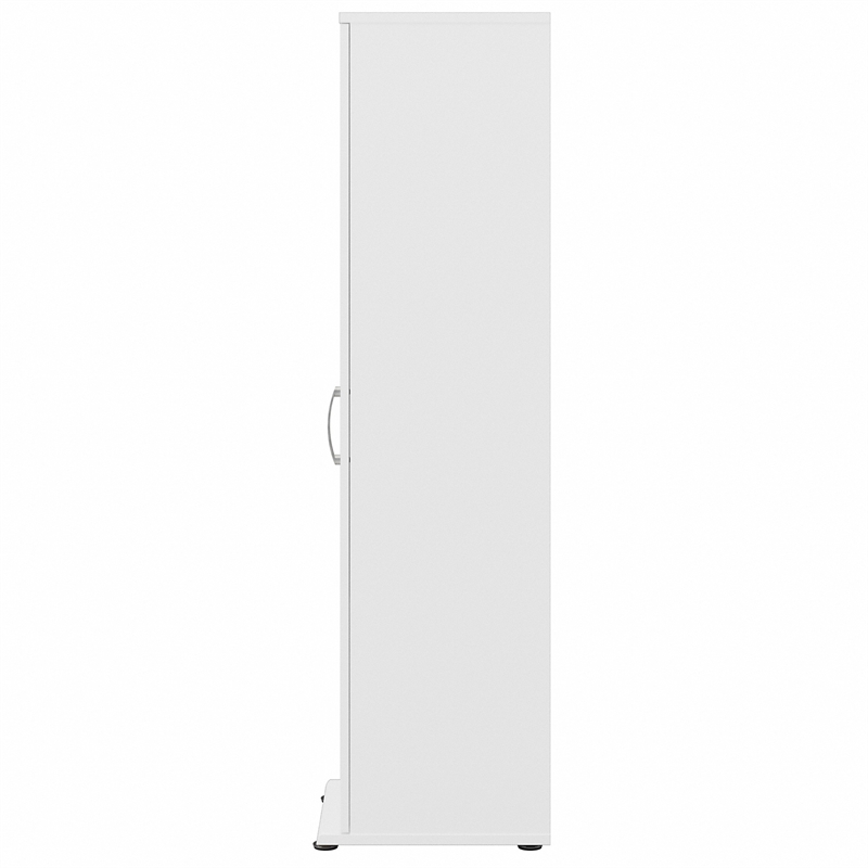 Universal Tall Narrow Storage Cabinet in White - Engineered Wood