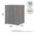 Universal Floor Storage Cabinet with Doors in Platinum Gray - Engineered Wood