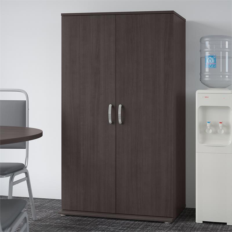 Universal Tall Storage Cabinet with Doors in Storm Gray - Engineered Wood