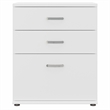 Universal Floor Storage Cabinet with Drawers in White - Engineered Wood