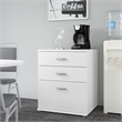 Universal Floor Storage Cabinet with Drawers in White - Engineered Wood