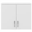 Universal Wall Cabinet with Doors and Shelves in White - Engineered Wood