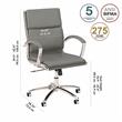 Series A Mid Back Leather Executive Office Chair in Light Gray - Bonded Leather