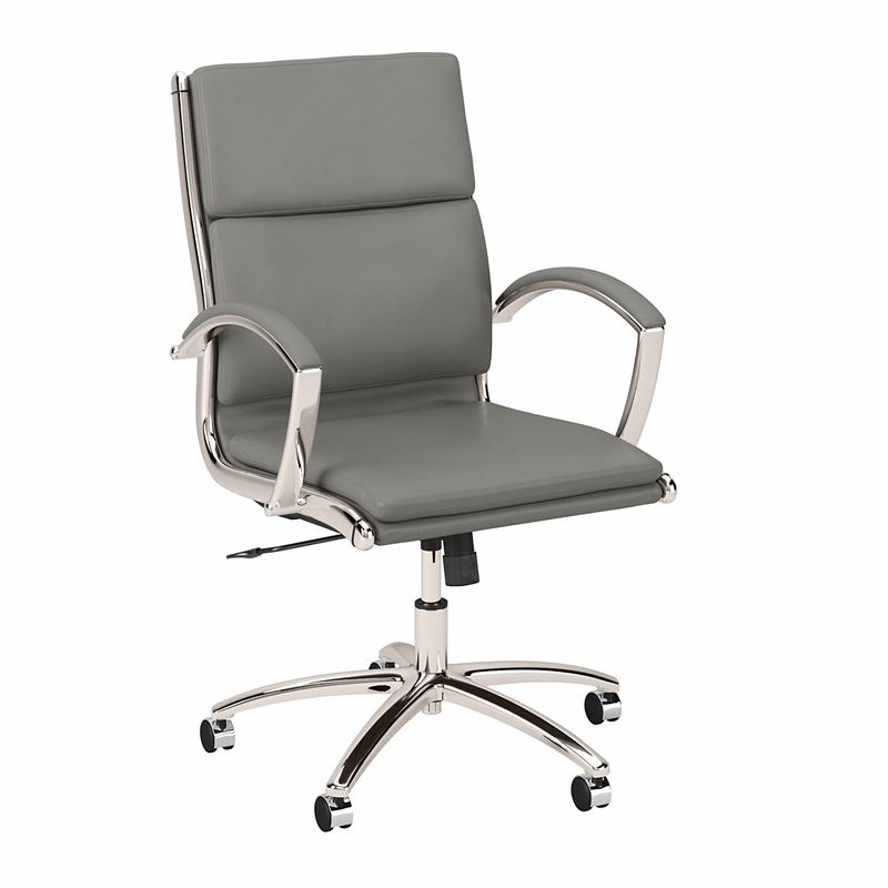 Series A Mid Back Leather Executive Office Chair in Light Gray - Bonded Leather