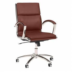series c mid back executive office chair in harvest cherry - bonded leather