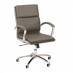 Office 500 Mid Back Leather Executive Desk Chair in Washed Gray - Bonded Leather
