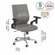 Move 40 Series Mid Back Leather Office Chair in Light Gray - Bonded Leather