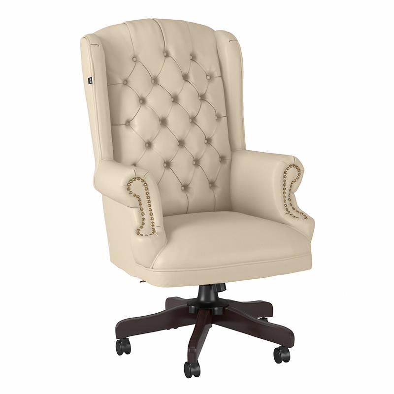 Office 500 Wingback Leather Executive, Leather Wingback Chair With Nailhead Trim