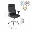 BBF Studio C High Back Contemporary Faux Leather Executive Office Chair in Black