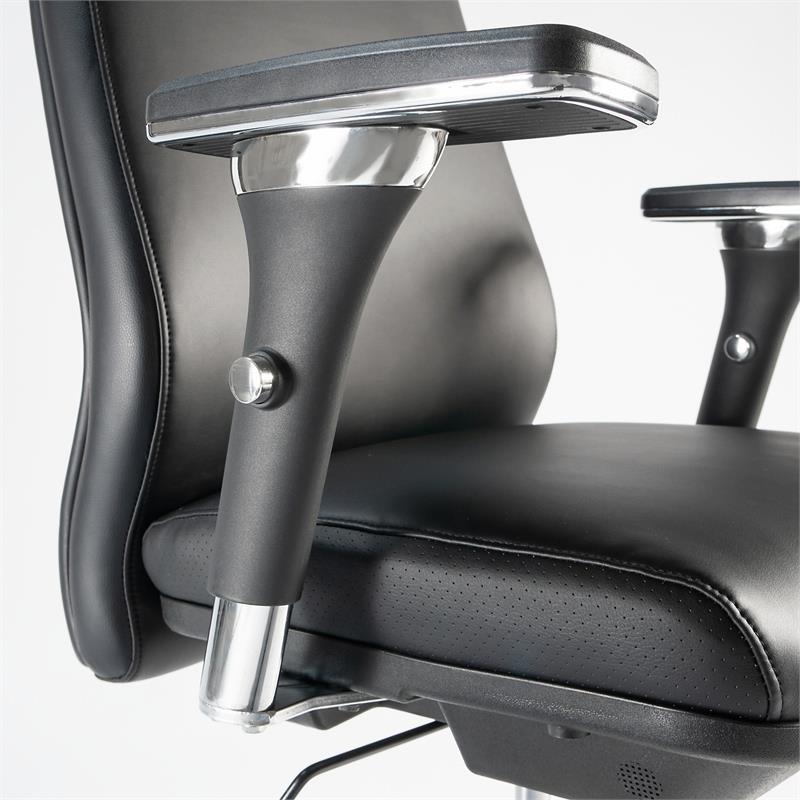 Studio C Mid Back Leather Executive Office Chair in Black - Bonded Leather