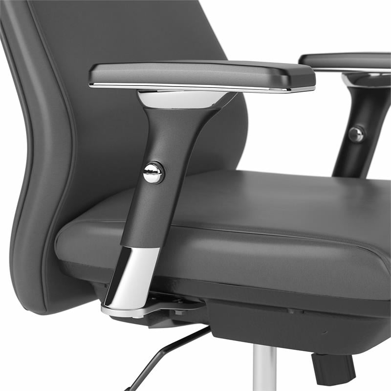 Studio C Mid Back Leather Executive Office Chair in Dark Gray - Bonded Leather