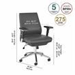 Studio C Mid Back Leather Executive Office Chair in Dark Gray - Bonded Leather