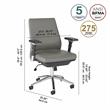 Studio C Mid Back Leather Executive Office Chair in Light Gray - Bonded Leather