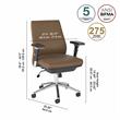 Studio C Mid Back Leather Executive Office Chair in Saddle Tan - Bonded Leather