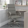 Studio C High Back Leather Executive Office Chair in Light Gray