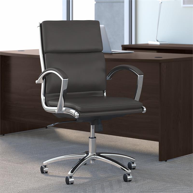 Studio C Mid Back Leather Executive Office Chair in Brown