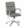 Studio C Mid Back Leather Executive Office Chair in Light Gray