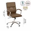 Studio C Mid Back Leather Executive Office Chair in Saddle Tan