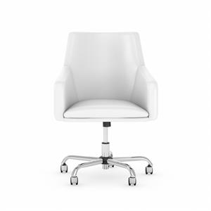 Studio C Mid Back Leather Box Chair in White