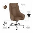 Studio C High Back Leather Box Chair in Saddle Tan