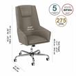Studio C High Back Leather Box Chair in Washed Gray