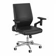 Studio C Mid Back Leather Office Chair in Black