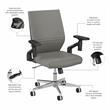 Studio C Mid Back Faux Leather Office Chair in Light Gray