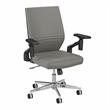 Studio C Mid Back Faux Leather Office Chair in Light Gray