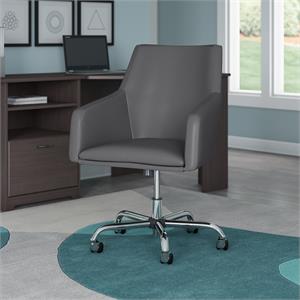 400 Series Mid Back Leather Box Chair in Dark Gray