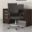 400 Series Mid Back Leather Office Chair in Brown