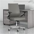 400 Series Mid Back Leather Office Chair in Light Gray
