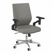 400 Series Mid Back Leather Office Chair in Light Gray