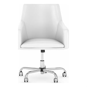 Bush Business Furniture Mid Back Leather Box Chair in White
