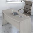 Echo L Shaped Bow Front Desk with Drawers in Gray Sand - Engineered Wood