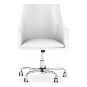 Easy Office Mid Back Leather Box Chair in White