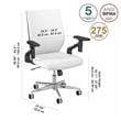 Easy Office Mid Back Leather Desk Chair in White