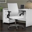 Easy Office Mid Back Leather Desk Chair in White