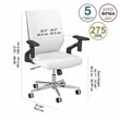 Echo Mid Back Leather Desk Chair in White