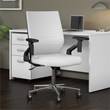 Echo Mid Back Leather Desk Chair in White