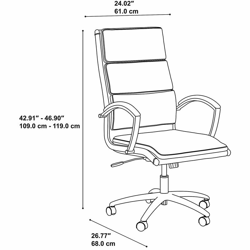 BBF Jamestown High Back Faux Leather Executive Office Chair in White